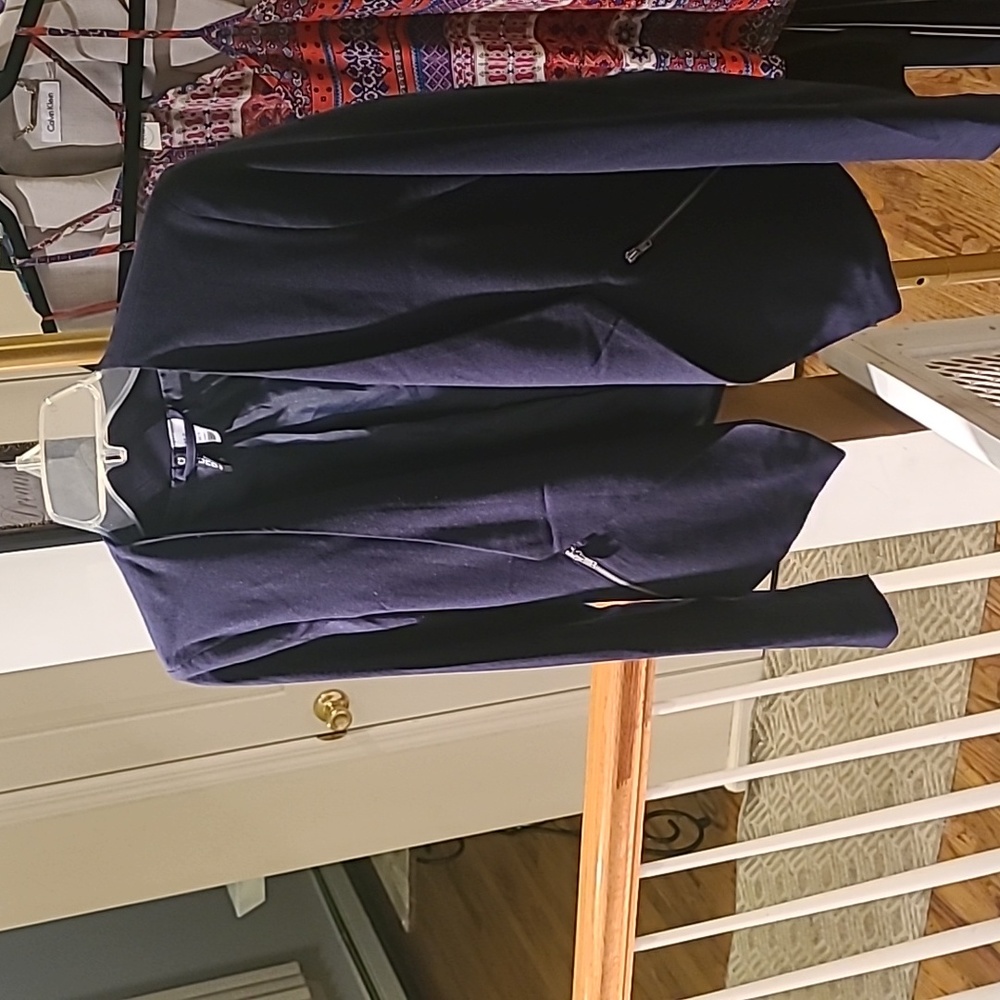 H&M open front zipper Blazer with asymmetrical front hem